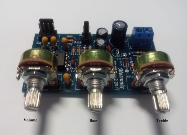 Mono Tone Control Pre Amplifier FC-28 Rev.2 with Vol. Bass Treble 12-24VDC