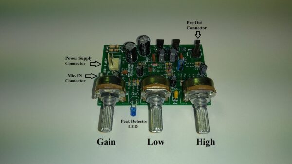 MM-R2 2020A Microphone HQ. Low Noise Preamplifier Board With Gain Bass Treble Control - Image 3