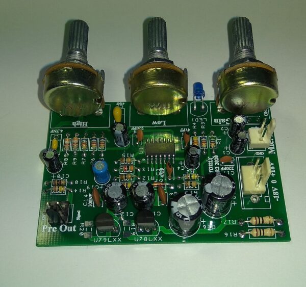 MM-R2 2020A Microphone HQ. Low Noise Preamplifier Board With Gain Bass Treble Control - Image 4