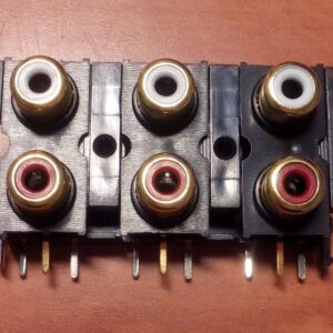 PCB Mounting Stereo 6 RCA Gold Plate Female Socket Connector