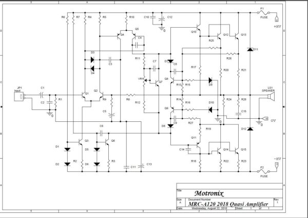 MRC-A120 Quasi complementary HIFI Power Amplifier. - Image 2