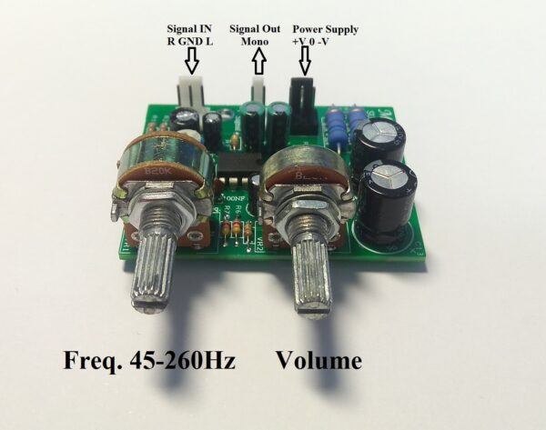 Subwoofer Low Pass Filter Electronic Crossover ASSEMBLED OR DIY KIT SUB-2K Freq. 45Hz~260Hz - Image 2