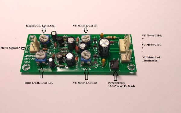 Analog VU Meter Audio Level Stereo / 2CH. Driver Board MVU-AN1 Rev.3 - Image 2