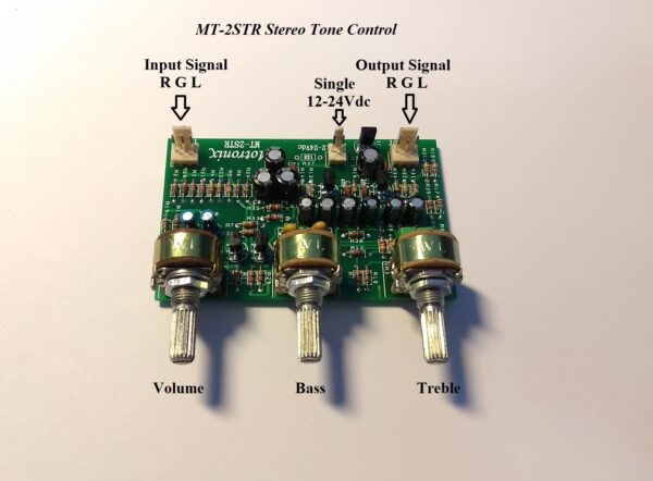 MT-2 Mono/Stereo Volume Bass Treble Tone Control Pre Amp. Work with Single12-24Vdc - Image 6