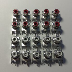 PCB RCA Phono Socket Connector Red / White For Audio Video