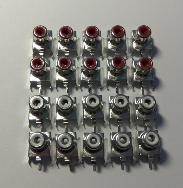 PCB RCA Phono Socket Connector Red / White For Audio Video