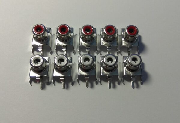 PCB RCA Phono Socket Connector Red / White For Audio Video - Image 6