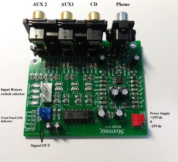 M1029-4CH 4CH Electronic Analog Input Selector with Phono Stage For Audio Pre Amplifiers - Image 3