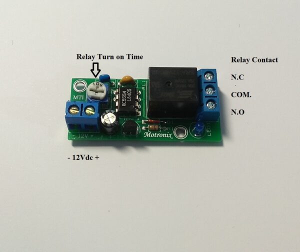 MTI-12 Time Delay Relay with 555 Variable time relay turn on module W.V12Vdc - Image 2